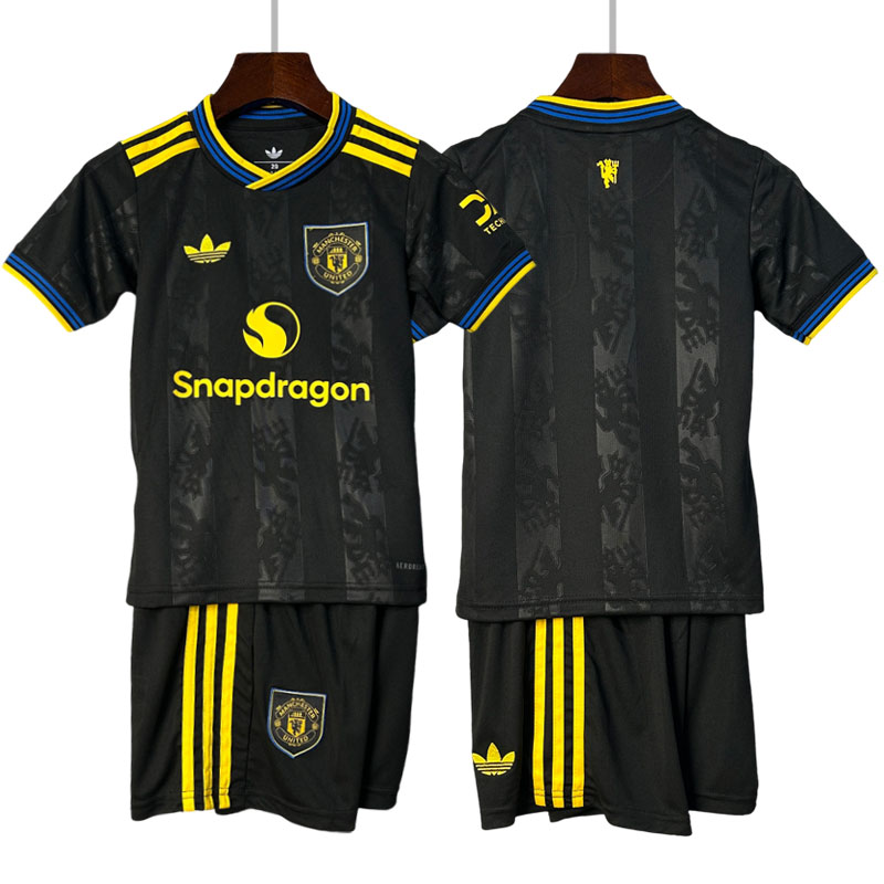 Manchester United tredjedrakt 2025/26 barn fotballdrakt sett med shorts