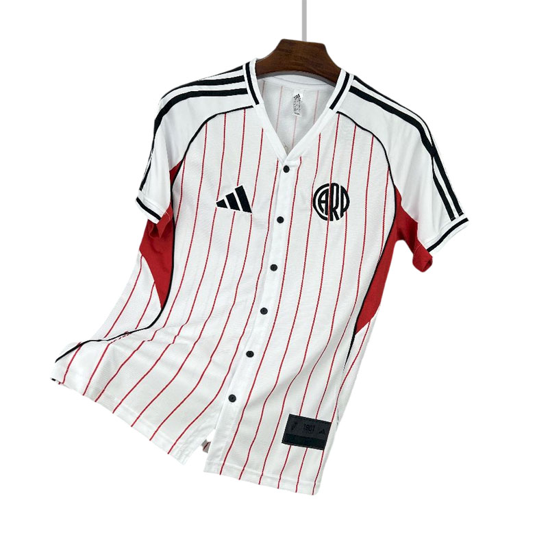 River Plate 2025/26 herre baseballtrøye - hvit og rød drakt