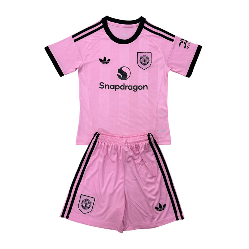 Rosa keeperdrakt Manchester United 2025/26 - barn og voksen trøye + shorts