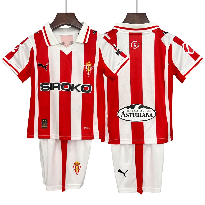 Sporting Gijón 2025/26 Hjemmedrakt for Barn