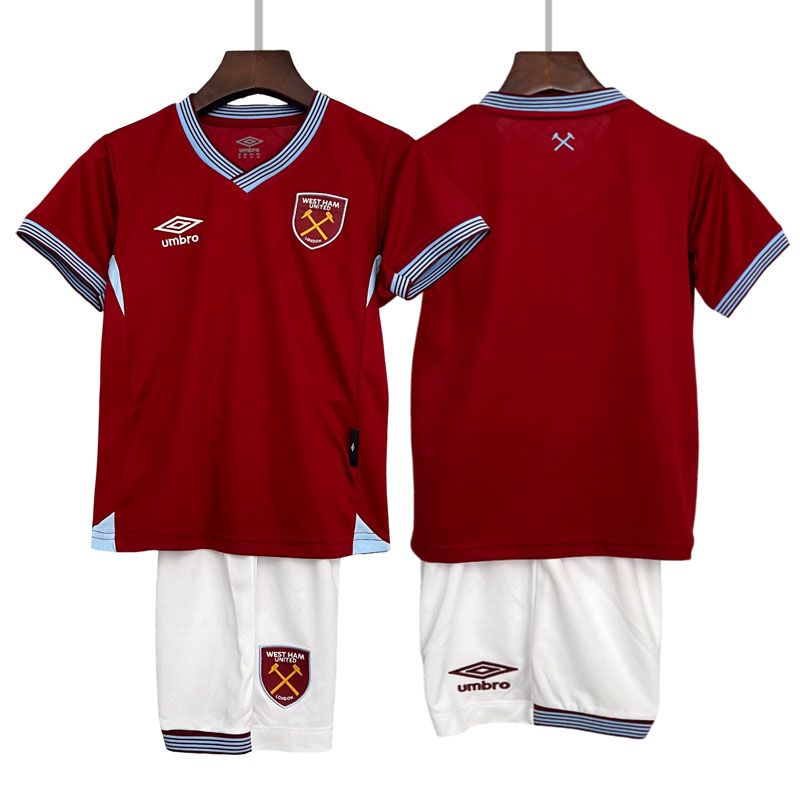 West Ham United hjemmedrakt 2025/26 barn fotballdrakt med trøye og shorts