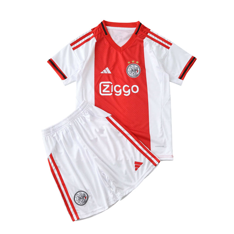 Ajax hjemmedrakt 2025/26 barn fotballdrakt - komplett sett med trøye og shorts
