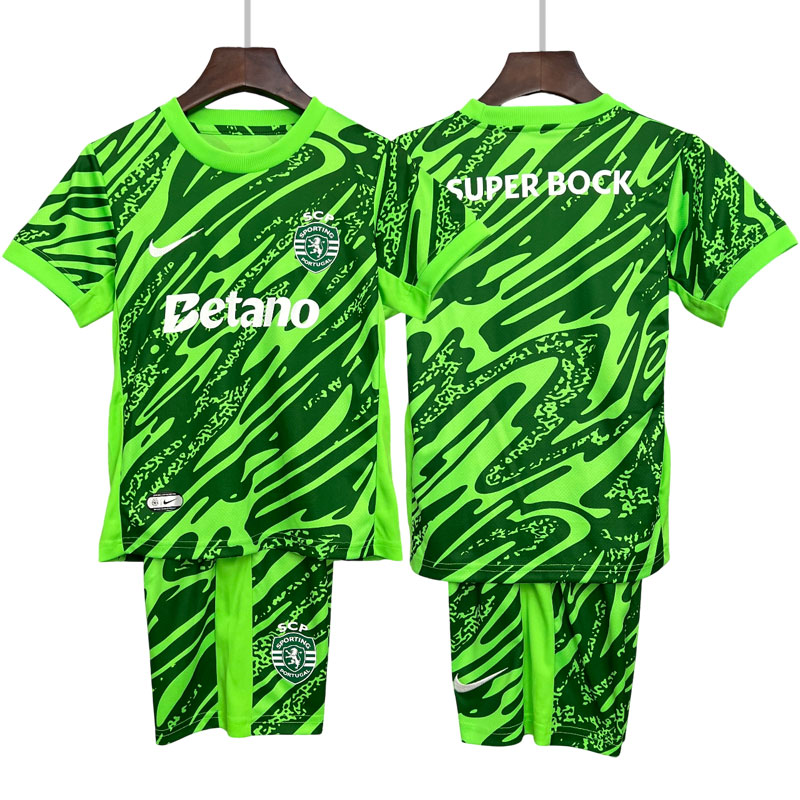 Barn Sporting CP 2025/26 fotballdrakt keeper grønn draktsett