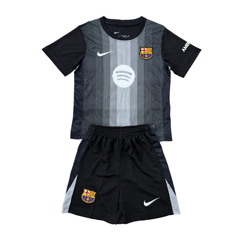FC Barcelona keeperdrakt 25/26 svart fotballdrakt med trøye og shorts
