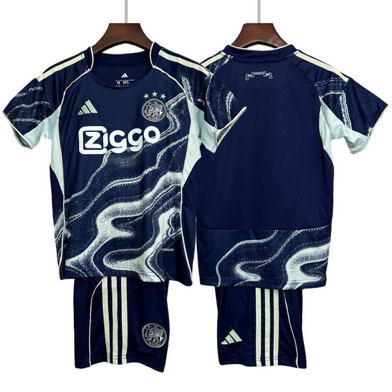 Fotballdrakt barn Ajax Amsterdam 2025/26 bortedrakt - trøye og shorts
