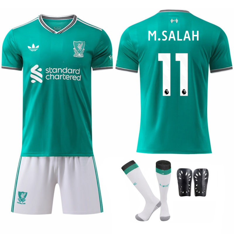 M. Salah 11 Liverpool tredjedrakt 2025-26 barn fotballdrakt + shorts