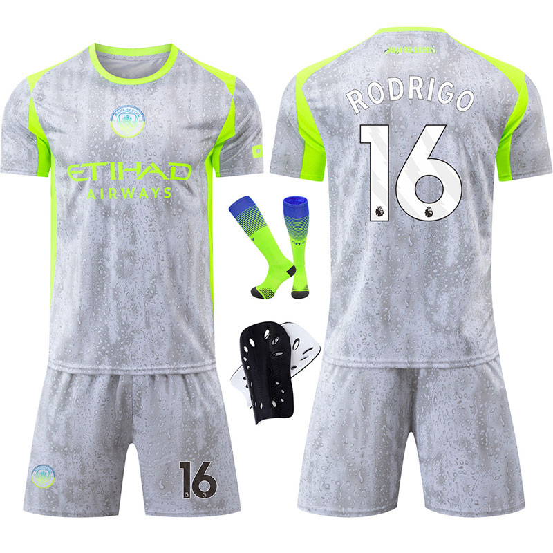 Manchester City tredjedrakt 2025/26 barn - fotballdrakt med RODRIGO 16 trykk
