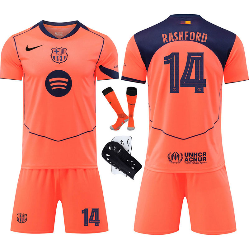 Rashford 14 FC Barcelona fotballdrakt barn 2025/26 tredje kit med shorts