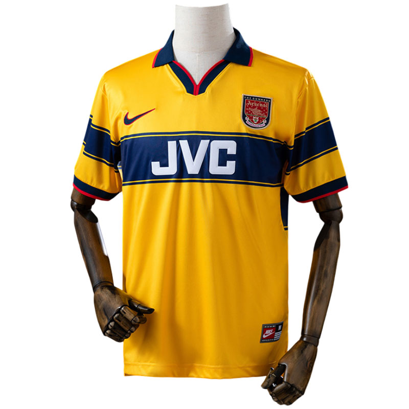 Arsenal 1997-99 gul bortedrakt - retro fotballdrakt for menn