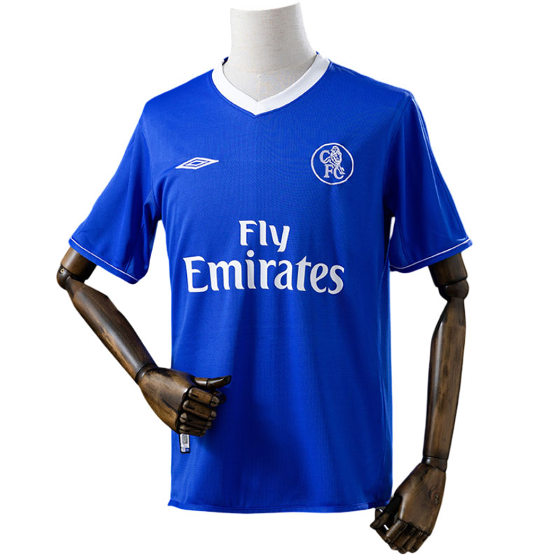Chelsea 03/05 retro fotballdrakt - blå hjemmedrakt herre