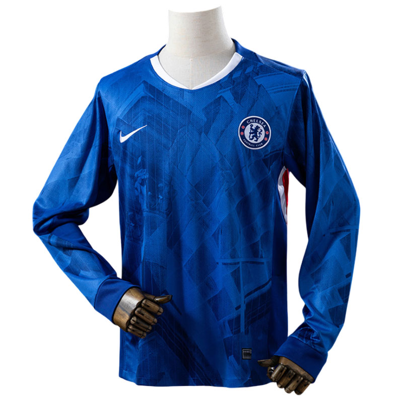 Chelsea 2025/26 blå langermet hjemmedrakt for menn