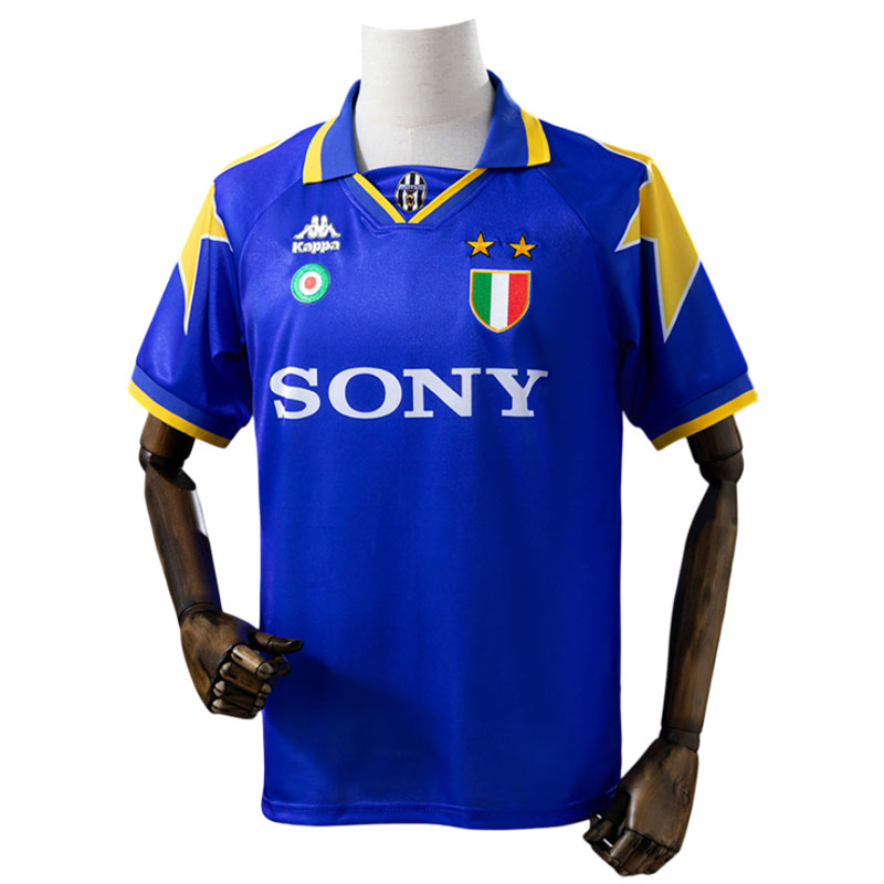 Juventus retro bortedrakt 1995/96 - blå fotballdrakt for menn
