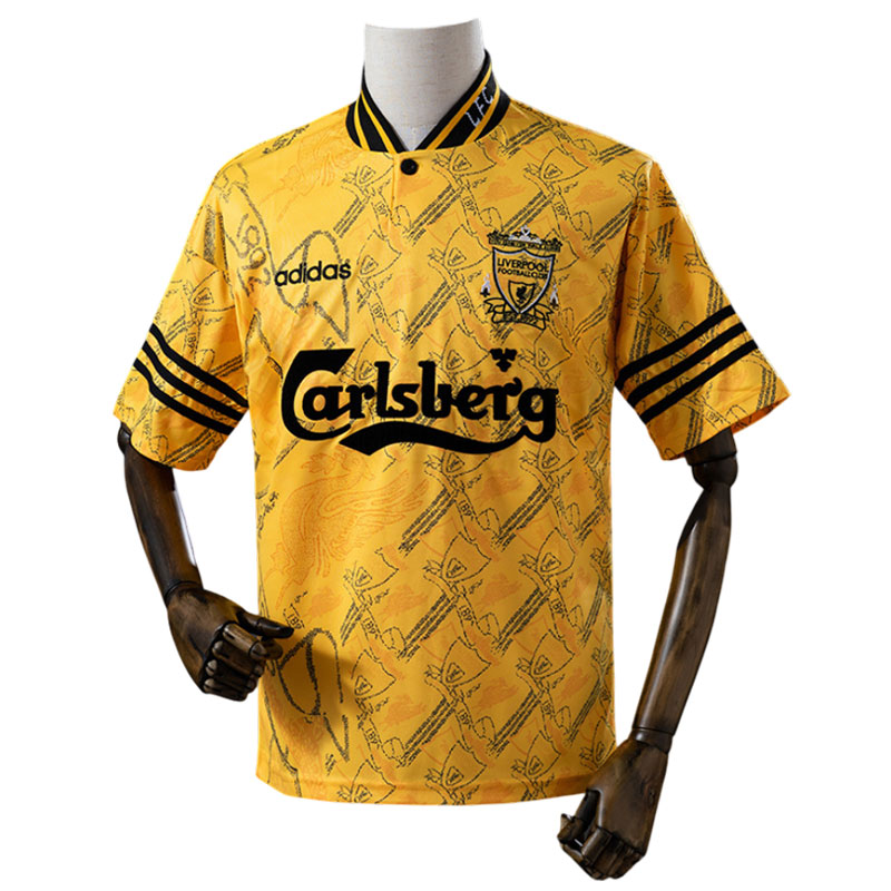 Liverpool FC 1994–96 retro tredjedrakt - gul fotballdrakt for menn