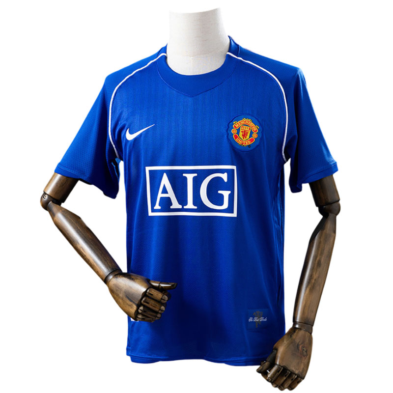 Man Utd 2007/08 retro keeperdrakt - blå fotballdrakt herre