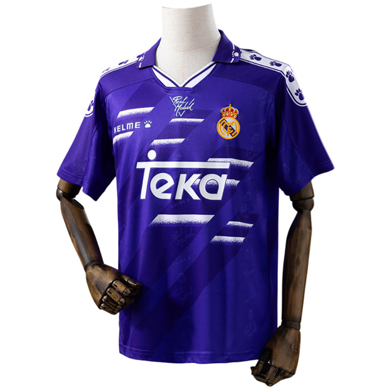 Real Madrid retro bortedrakt 1994/96 lilla fottballtrøye for menn