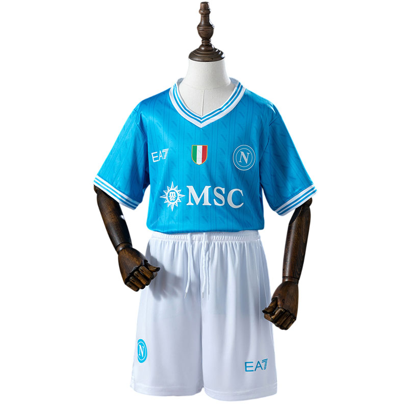 SSC Napoli hjemmedrakt 2025/26 for barn - fotballdrakt med shorts
