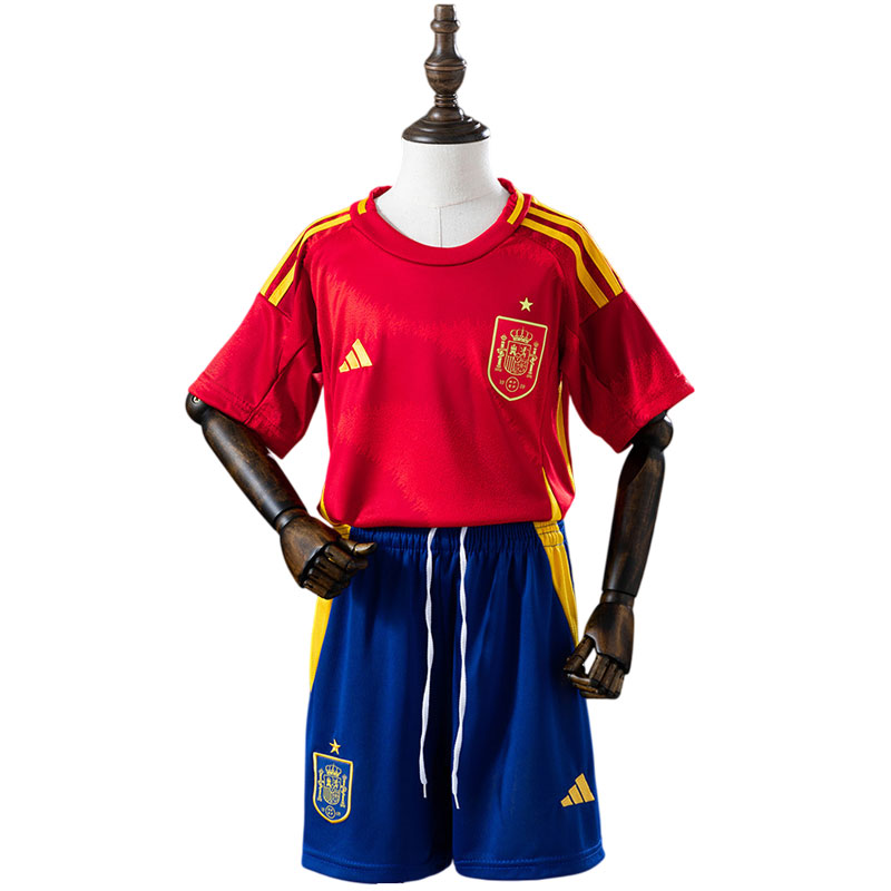 Spania EURO 2024 hjemmedrakt for barn - drakt og shorts sett Spania EURO 2024 hjemmedrakt for barn - drakt og shorts sett