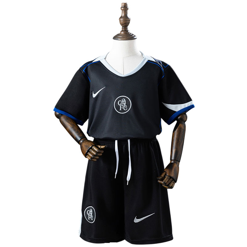 Chelsea FC 25/26 barn tredjedrakt - svart fotballsett