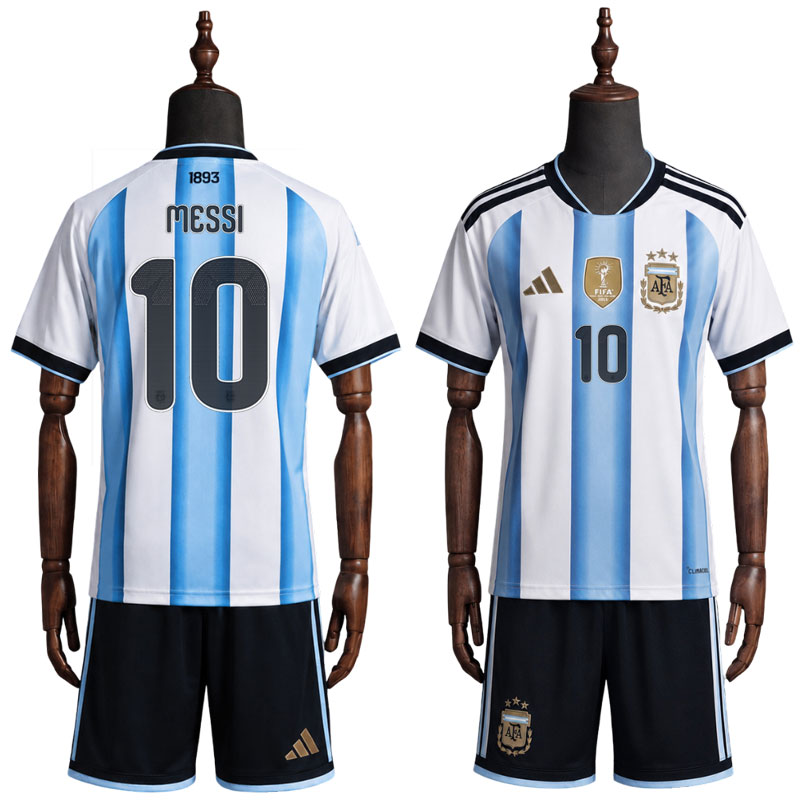 Argentina VM-drakt 2026 barn MESSI 10 – kortermet fotballsett