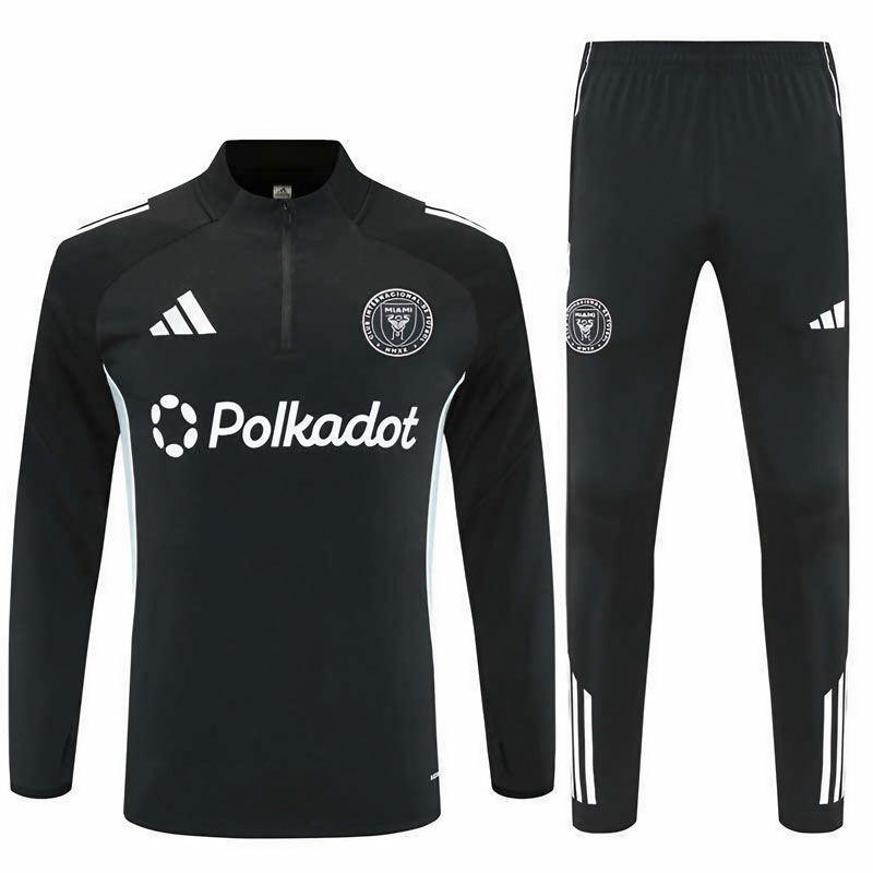 Inter Miami CF 25/26 svart treningssett - half-zip treningsdrakt + bukser