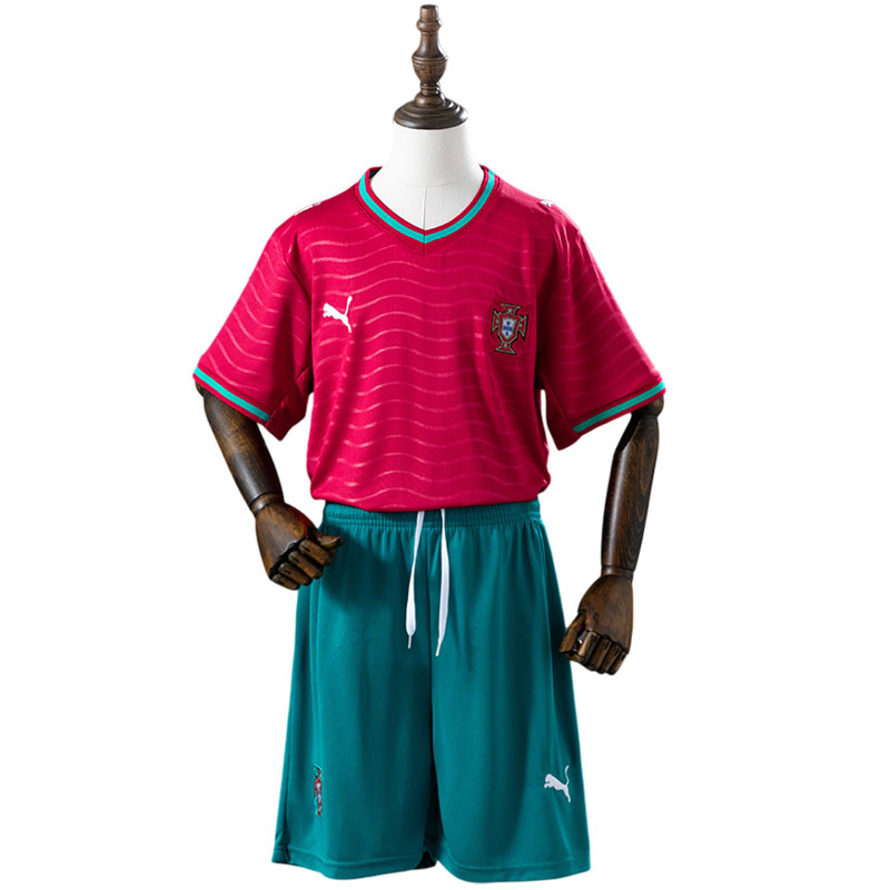 Portugal VM 2026 hjemmedrakt til barn - med trøye og shorts