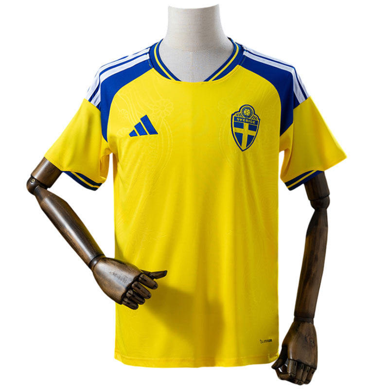 VM 2026 Sverige hjemmedrakt - gul fotballdrakt for menn