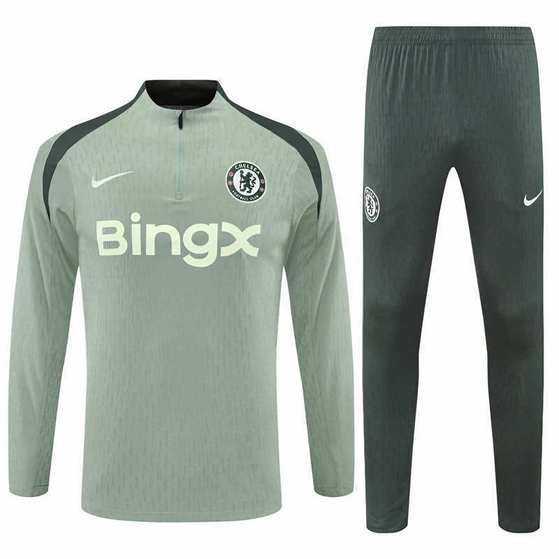Chelsea FC 25/26 half-zip treningssett grønn