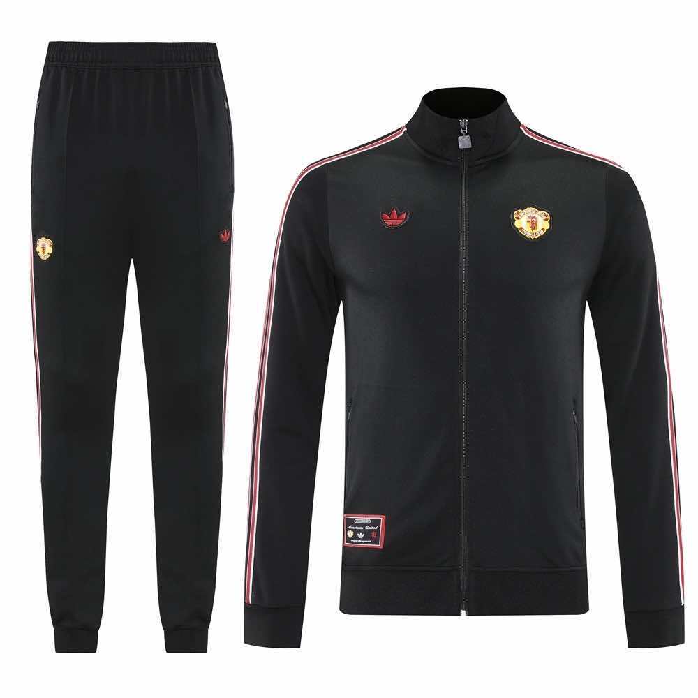 Manchester United 2526 svart treningsjakke-sett for herrer