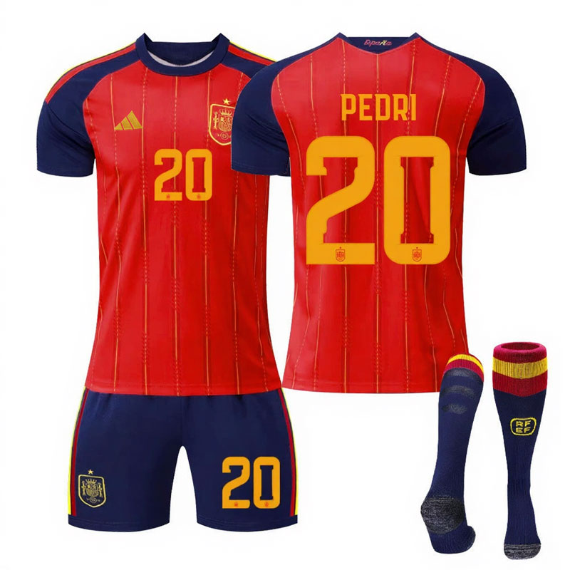 Spania VM 2026 hjemmedrakt sett – fotballdrakt med Pedri 20 for barn og voksen