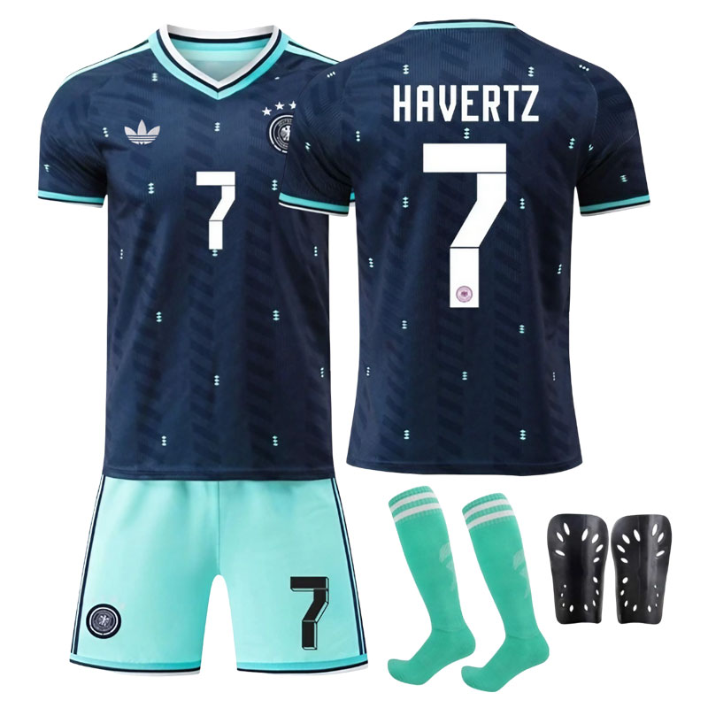 Tyskland VM 2026 bortedrakt sett – fotballdrakt med shorts Havertz 7