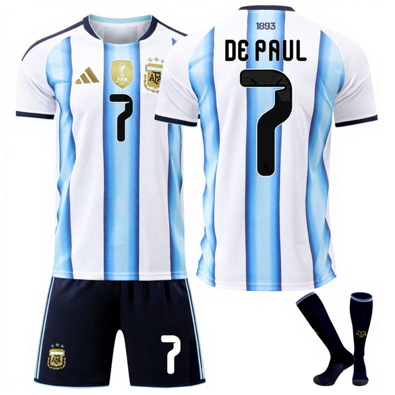 VM 2026 Argentina hjemmedrakt sett - landslagsdrakt med De Paul 7