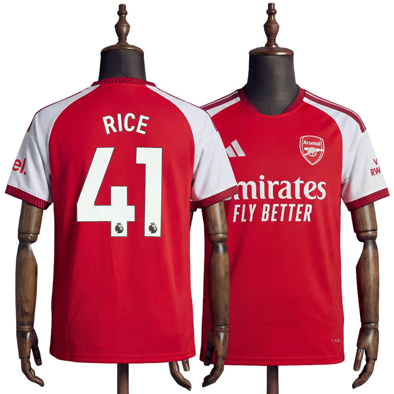 Arsenal 2026-27 rød drakt med Rice 41
