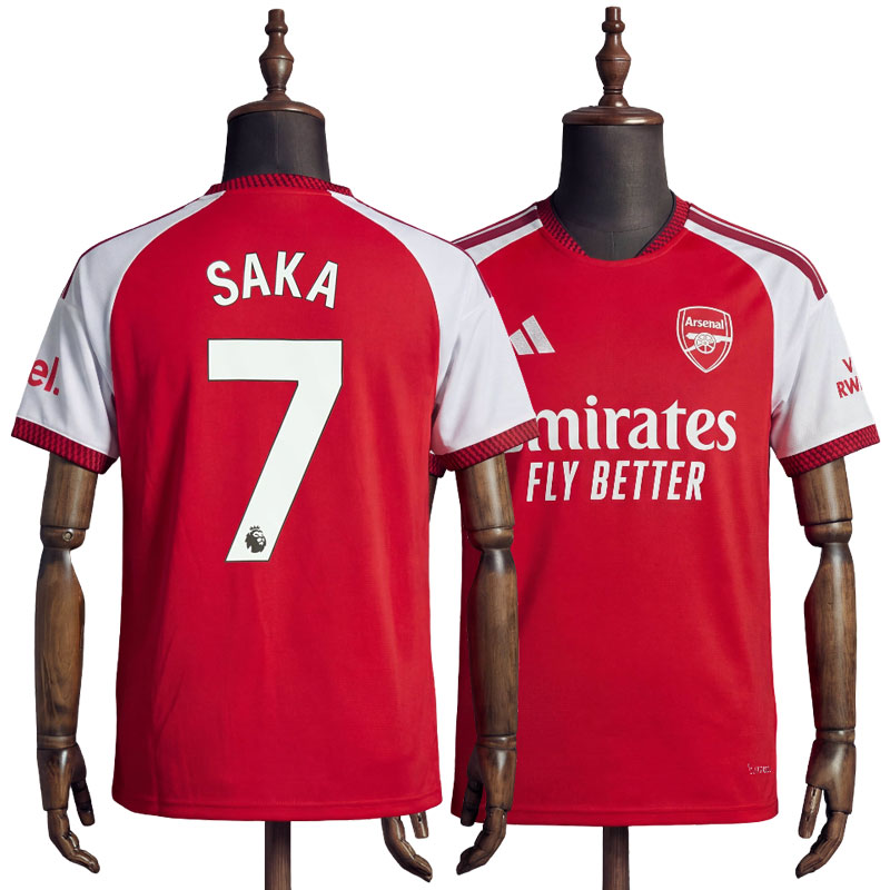 Arsenal 2026/27 Hjemmedrakt Saka 7 – rød kortermet fotballdrakt for herre