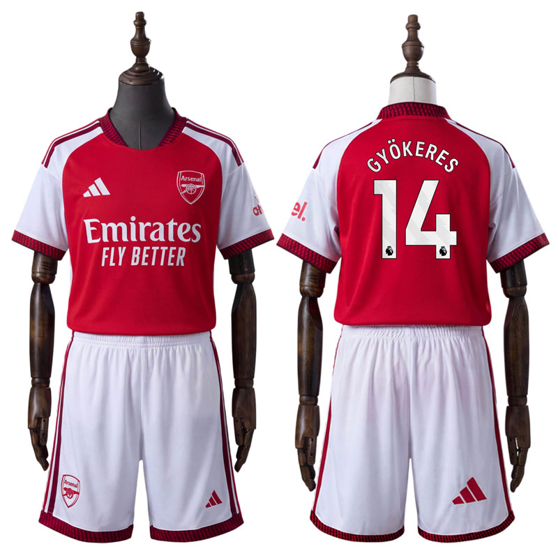 Arsenal 2026/27 hjemmedrakt barn Gyökeres 14 – fotballdrakt med shorts