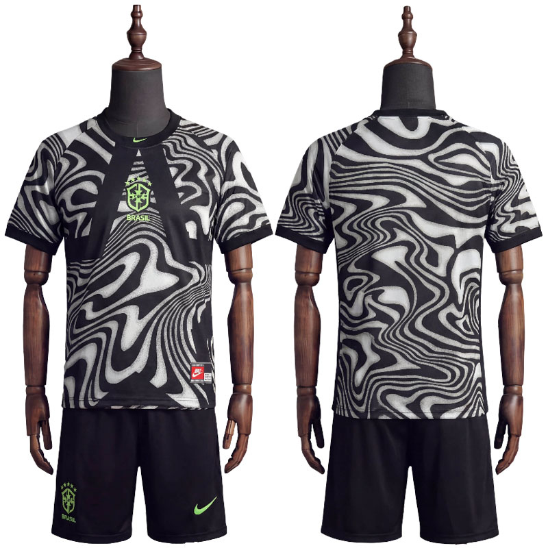 Brasil keeperdrakt barn VM 2026 - fotballdrakt sett svart og grå