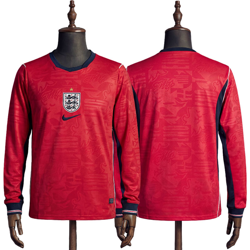 England 2026 langermet bortedrakt herre - rød VM drakt