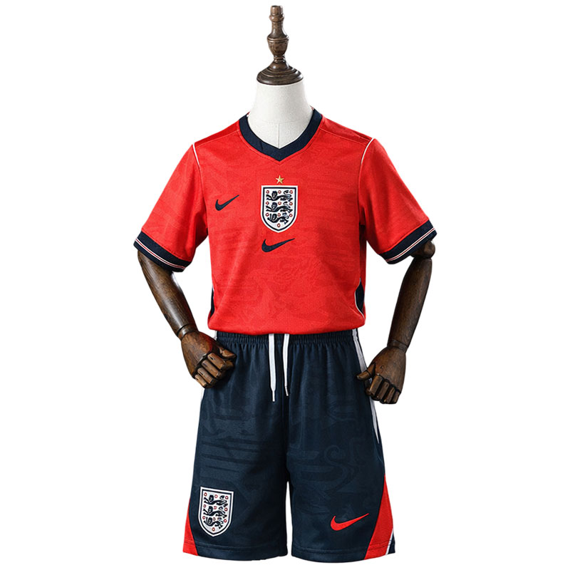 England VM 2026 fotballdrakt barn – bortedrakt med shorts