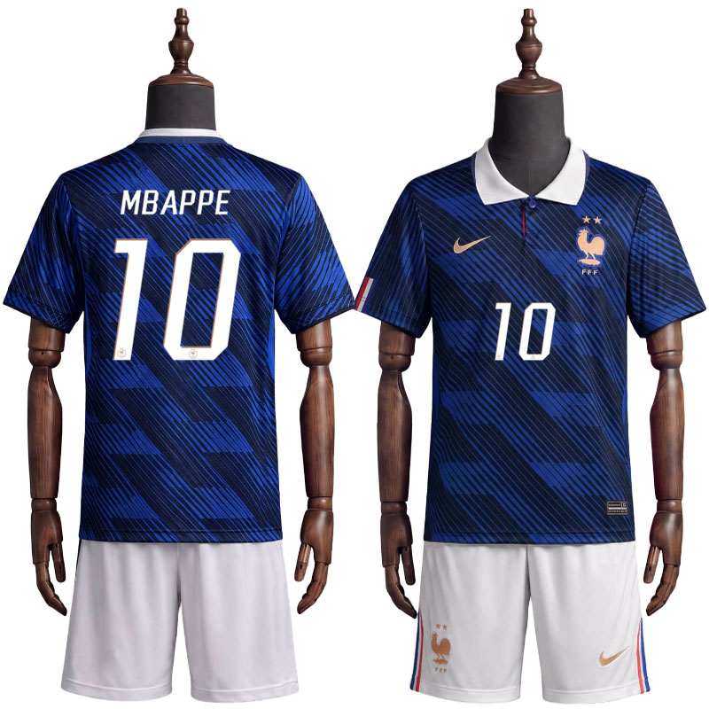Frankrike 2026 barn fotballdrakt - hjemmedrakt med Mbappé 10 trykk