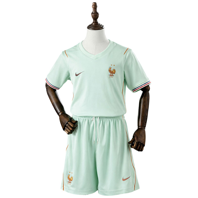 Frankrike VM 2026 bortedrakt barn - fotballdrakt med shorts