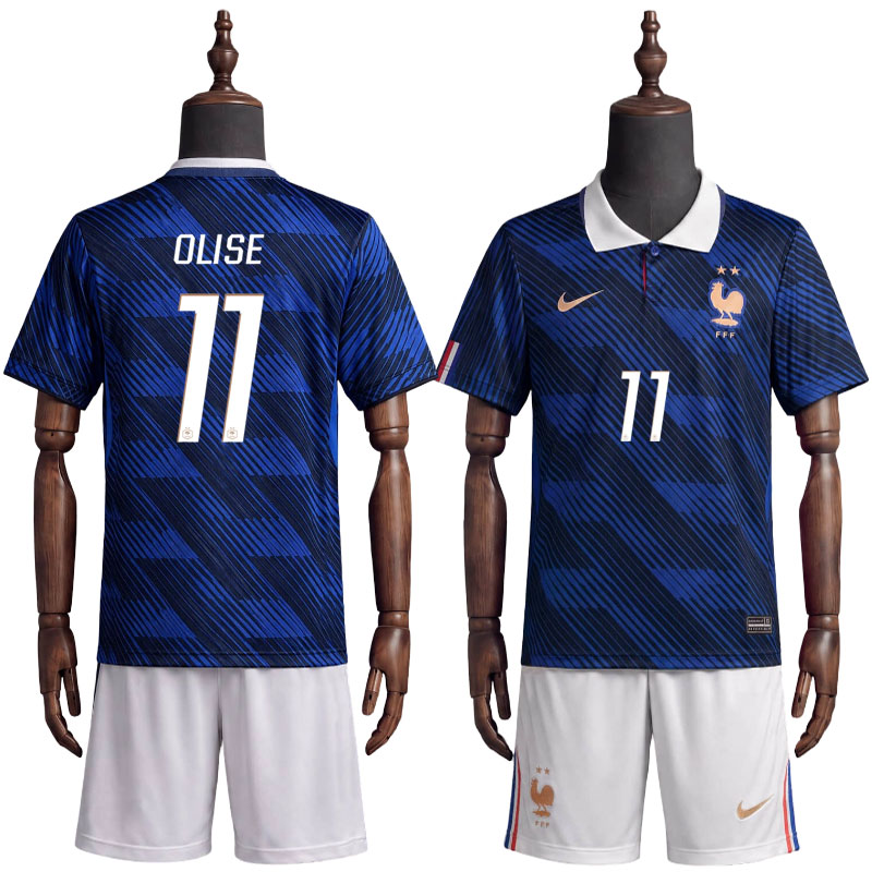 Frankrike fotballdrakt barn 2026 - hjemmedrakt med navn Olise 11