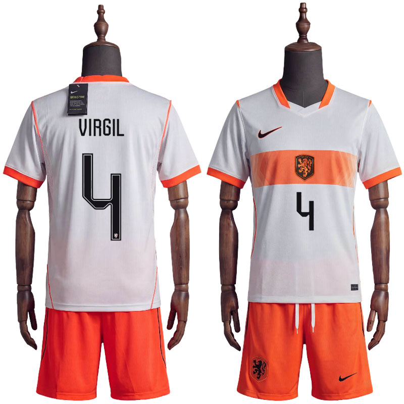 Nederland VM 2026 draktsett barn - Virgil 4 bortedrakt + shorts