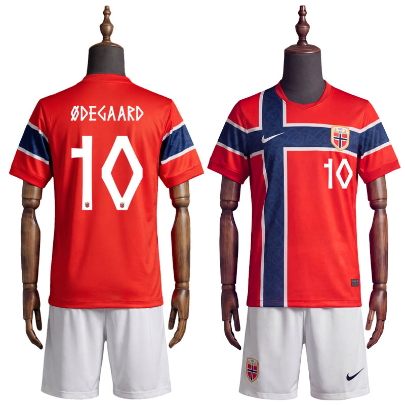 Norge VM 2026 barn drakt - Ødegaard 10 hjemmedrakt med shorts