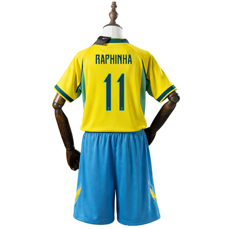 Raphinha 11 Brasil VM 2026 hjemmedrakt barn - trøye og shorts