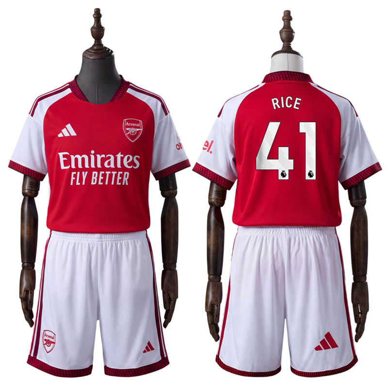 Arsenal Drakt Barn 2026-27 – Hjemmedrakt Fotballdrakt med Shorts og Rice 41