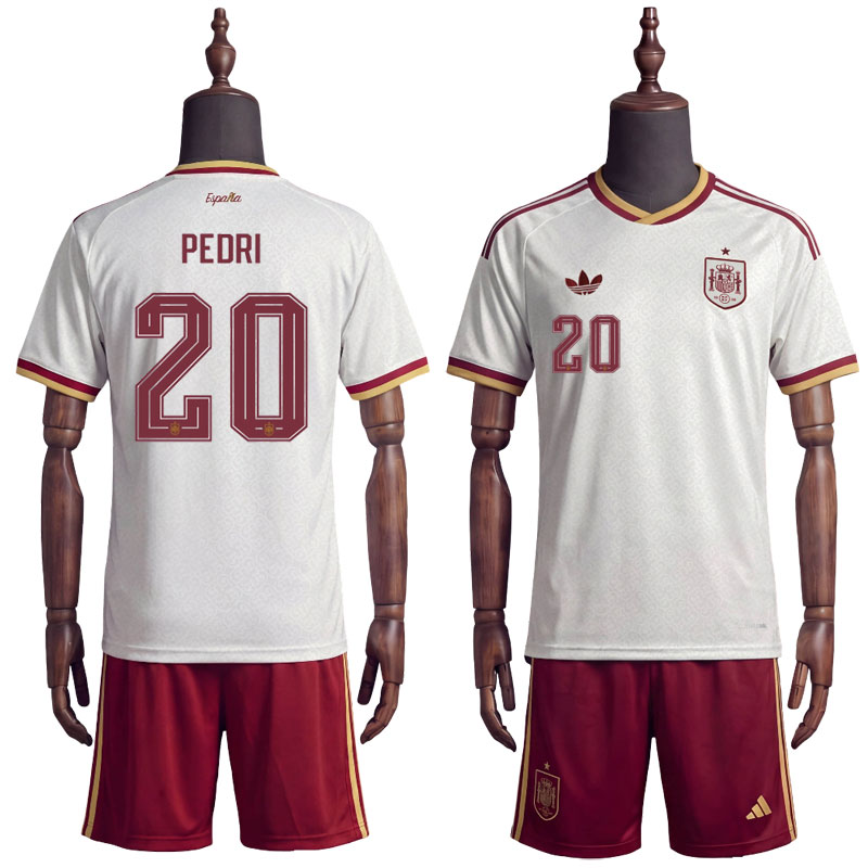 Spania VM 2026 bortedrakt barn - Pedri 20 draktsett med shorts