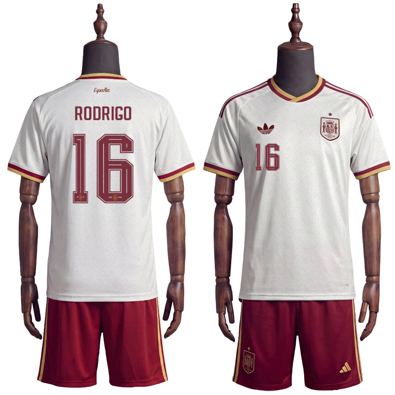 Spania bortedrakt barn VM 2026 – Rodrigo 16 fotballdrakt barn med shorts