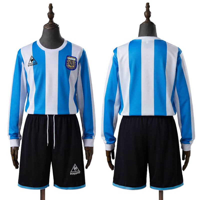 Argentina 1986 retro hjemmedrakt barn - langermet fotballsett