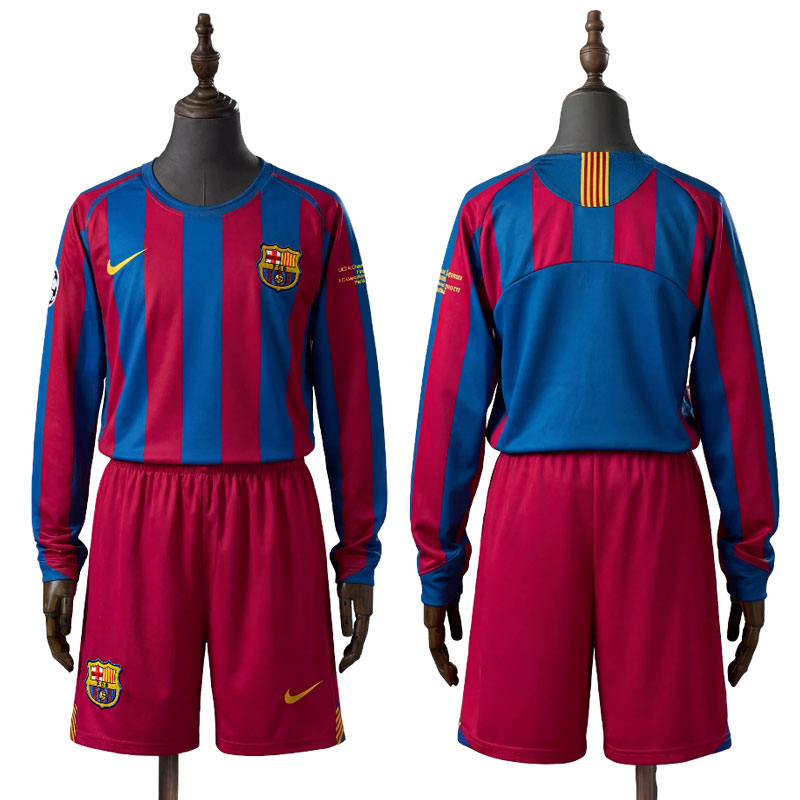 Barcelona 05/06 retro barnedrakt - UEFA Champions League langermet sett