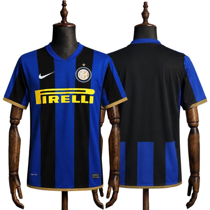 Inter Milan klassisk 08/09 hjemmedrakt - retro drakt med korte ermer
