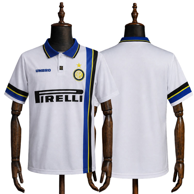 Kjøp Inter Milan 97-98 retro drakt hvit bortedrakt